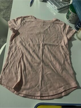 Cat & Jack Light Pink Short Sleeve Tee with Sparkle